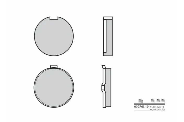 Plaquettes de frein BREMBO route carbone céramique - 07GR6319