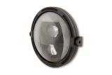 HIGHSIDER pro 7 inch LED headlight FRAME-R1 TYPE 8, black, smoked reflector, side mount