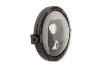 HIGHSIDER pro 7 inch LED headlight FRAME-R1 TYPE 8, black, smoked reflector, side mount