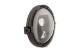HIGHSIDER pro 7 inch LED headlight FRAME-R1 TYPE 8, black, smoked reflector, side mount