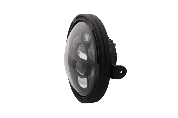 HIGHSIDER pro 7 inch LED headlight FRAME-R1 TYPE 11, black, side mount