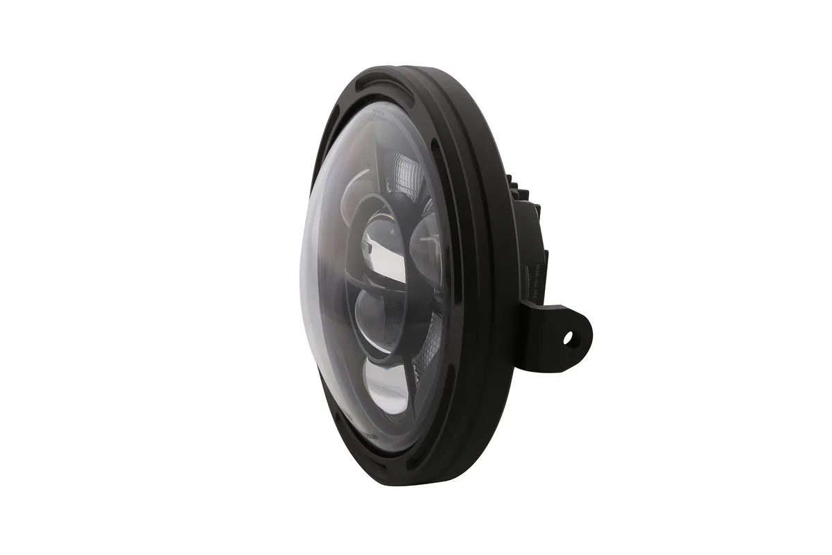 HIGHSIDER pro 7 inch LED headlight FRAME-R1 TYPE 11, black, side mount