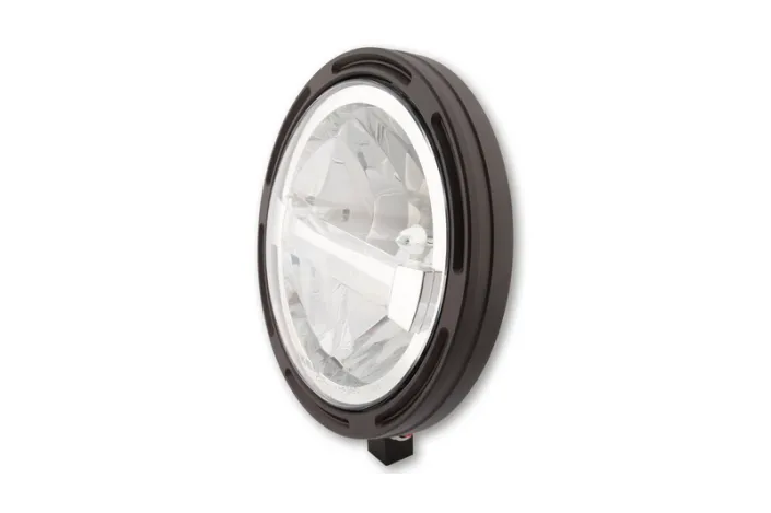 HIGHSIDER pro 7 inch LED headlight FRAME-R1 TYPE 4, black, bottom mount