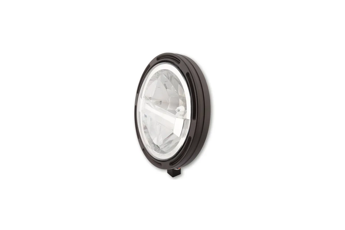 HIGHSIDER pro 7 inch LED headlight FRAME-R1 TYPE 4, black, bottom mount