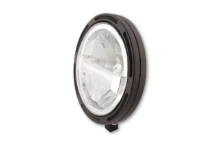 HIGHSIDER pro 7 inch LED headlight FRAME-R1 TYPE 4, black, bottom mount