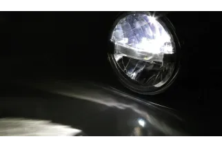 HIGHSIDER pro 7 inch LED headlight FRAME-R1 TYPE 4, black, bottom mount