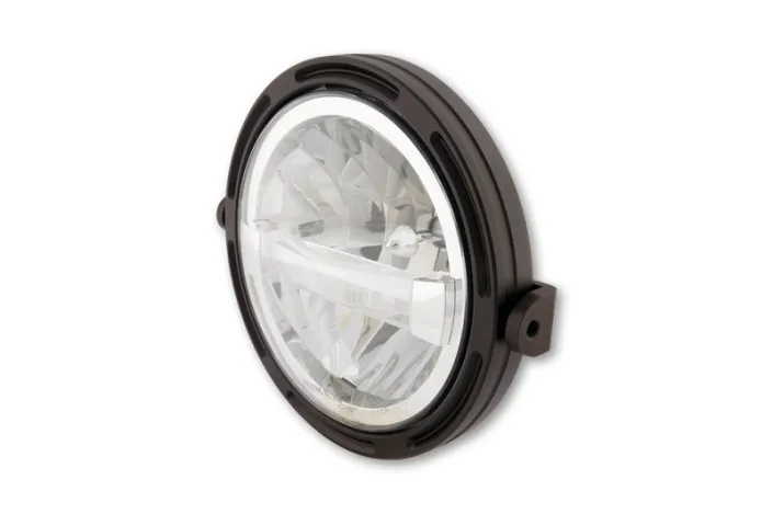 HIGHSIDER pro 7 inch LED headlight FRAME-R1 TYPE 4, black, side mount