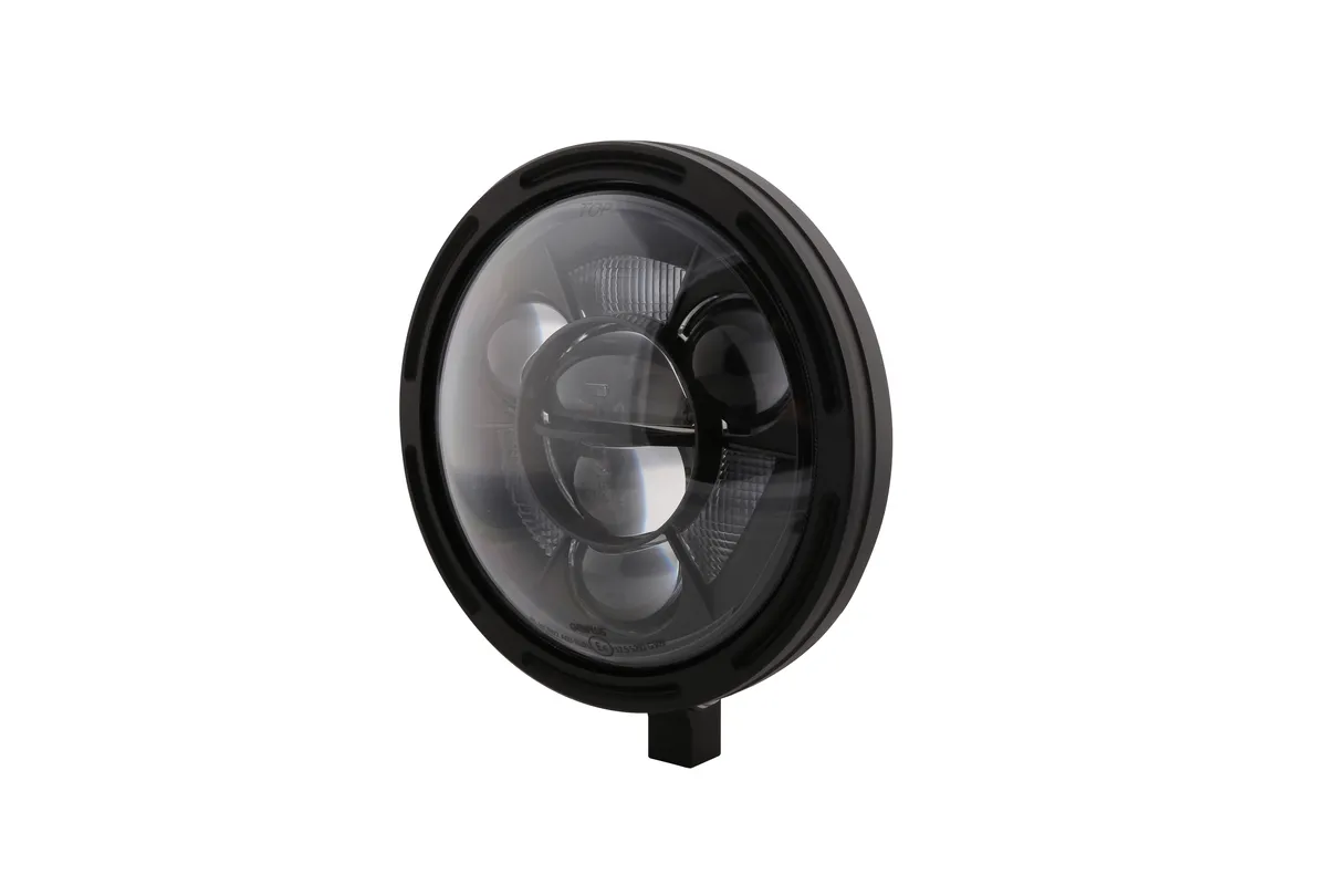 HIGHSIDER pro 7 inch LED headlight FRAME-R1 TYPE 11, black, bottom mount