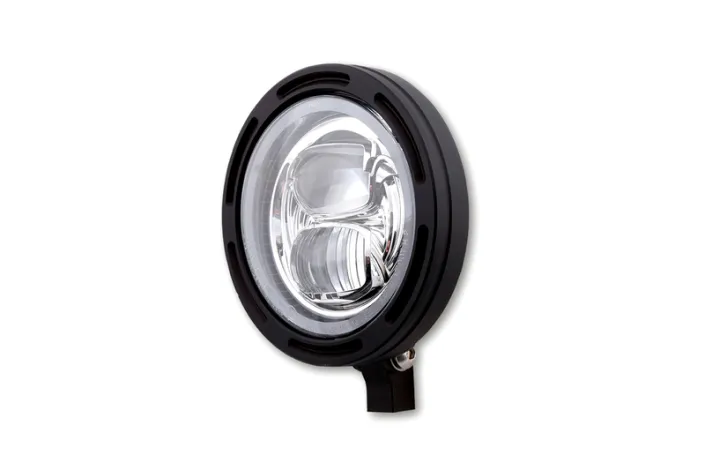 HIGHSIDER pro 5 3/4 inch LED headlight FRAME-R2 TYPE 7, black, bottom mount
