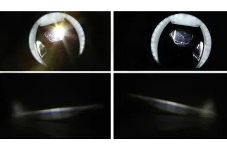 HIGHSIDER pro 7 inch LED headlight FRAME-R1 TYPE 8, black, smoked reflector, bottom mount