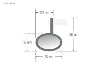 Rétroviseur d'embout de guidon HIGHSIDER pro Conero avec clignotant LED - noir - l'unité