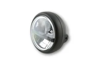 HIGHSIDER pro 5 3/4 inch LED headlight PECOS TYPE 5, matt black, black lens, side mount