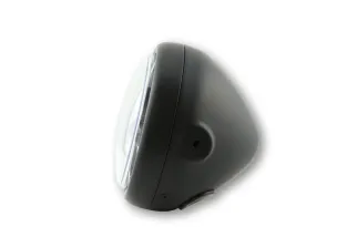 HIGHSIDER pro 5 3/4 inch LED headlight PECOS TYPE 5, matt black, black lens, side mount