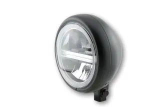 HIGHSIDER pro 5 3/4 inch LED headlight PECOS TYPE 6, matt black, with TFL, bottom mount