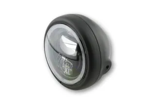 HIGHSIDER pro 5 3/4 inch LED headlight PECOS TYPE 7, matt black, with parking light ring, side mount