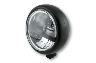 HIGHSIDER pro 5 3/4 inch LED headlight PECOS TYPE 5, matt black, black lens, bottom mount