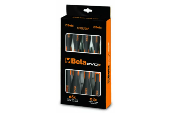 Jeu de 8 tournevis à fente et cruciforme BETA TOOLS