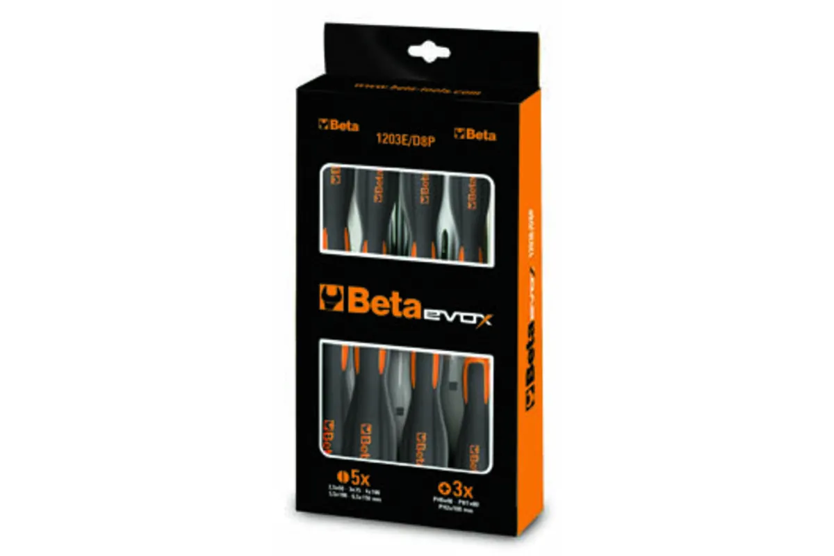 Jeu de 8 tournevis à fente et cruciforme BETA TOOLS
