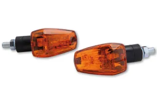 HIGHSIDER smart IMOLA 1 Mini Indicator, Black, Yellow Lens, E-Approved, Short Arm, (Pair)