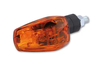 HIGHSIDER smart IMOLA 1 Mini Indicator, Black, Yellow Lens, E-Approved, Short Arm, (Pair)