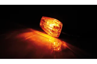 HIGHSIDER smart IMOLA 1 Mini Indicator, Black, Yellow Lens, E-Approved, Short Arm, (Pair)