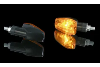 HIGHSIDER smart IMOLA 1 Mini Indicator, Black, Yellow Lens, E-Approved, Short Arm, (Pair)