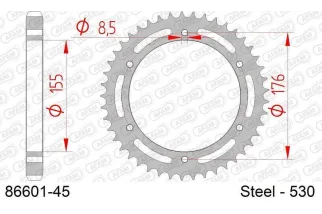 Kit chaîne AFAM 530XHR2 17/44 super-renforcé - couronne standard