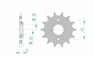 Kit chaîne AFAM 520XMR3 14/48 standard - couronne standard