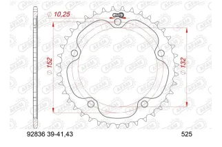 Kit chaîne AFAM 525XSR2 16/39 super-renforcé - couronne standard