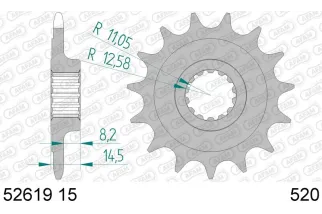 Kit chaîne AFAM 520XHR2 15/43 super-renforcé - couronne standard