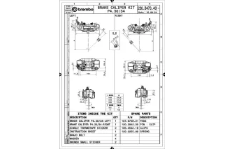 Paire d'étrier de frein avant radial BREMBO UPGRADE GP4-RB 4 pistons Ø30/34mm