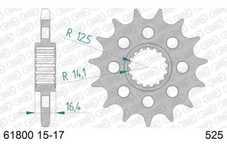 Pignon AFAM acier anti-bruit 61800 - 525