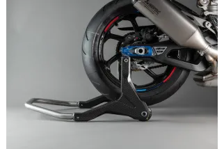 Béquille de stand arrière LIGHTECH support rouleaux - carbone