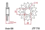 Pignon JT SPROCKETS acier anti-bruit 710 - 520