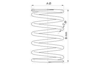 Ressort de variateur MALOSSI ø extérieur 58,70x75 mm - ø fil 5 mm - K 13,2