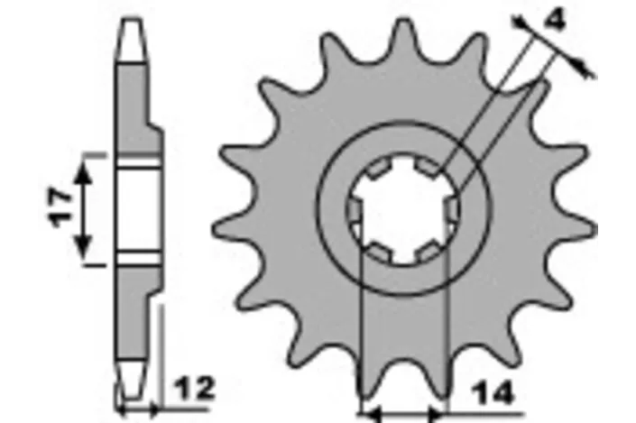 Pignon PBR acier standard 2223 - 428
