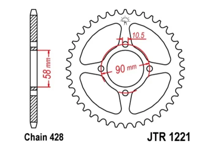 Couronne JT SPROCKETS acier standard 1221 - 428