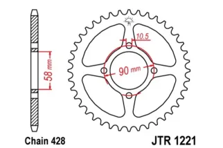 Couronne JT SPROCKETS acier standard 1221 - 428