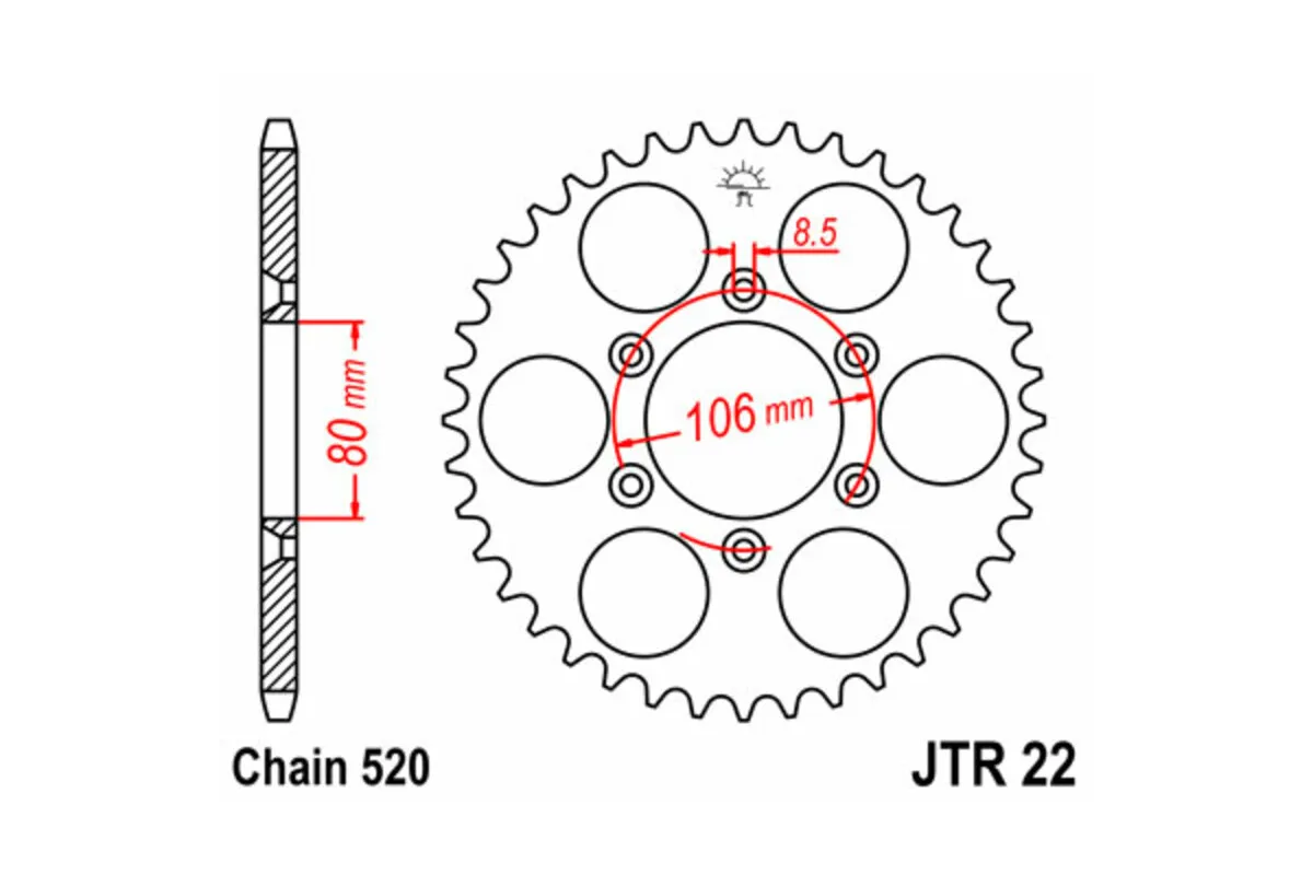 Couronne JT SPROCKETS acier standard 22 - 520