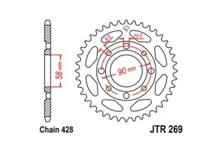 Couronne JT SPROCKETS acier standard 269 - 428