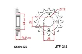Pignon JT SPROCKETS acier anti-bruit 314 - 525