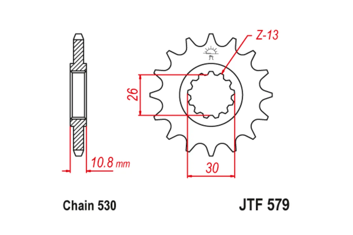 Pignon JT SPROCKETS acier anti-bruit 579 - 530