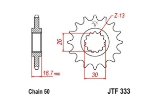 Pignon JT SPROCKETS acier anti-bruit 333 - 530