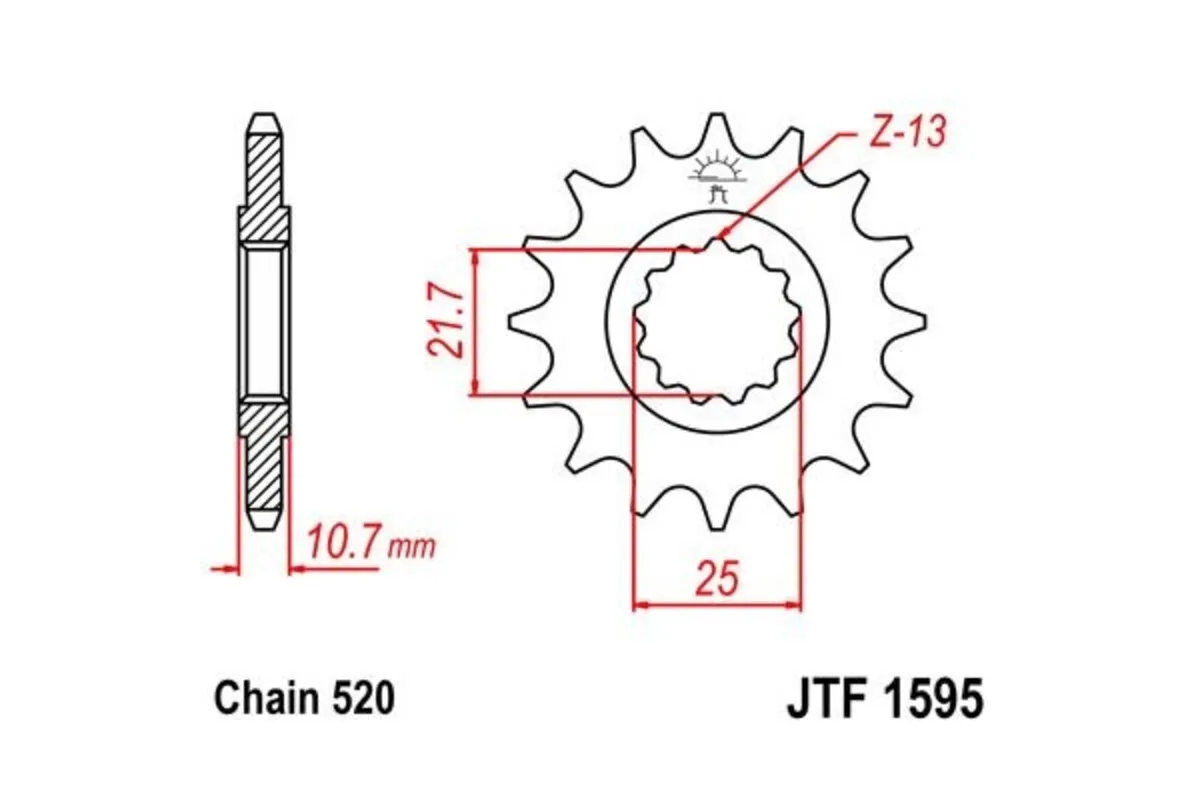 Pignon JT SPROCKETS acier anti-bruit 1595 - 520