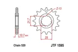 Pignon JT SPROCKETS acier anti-bruit 1595 - 520