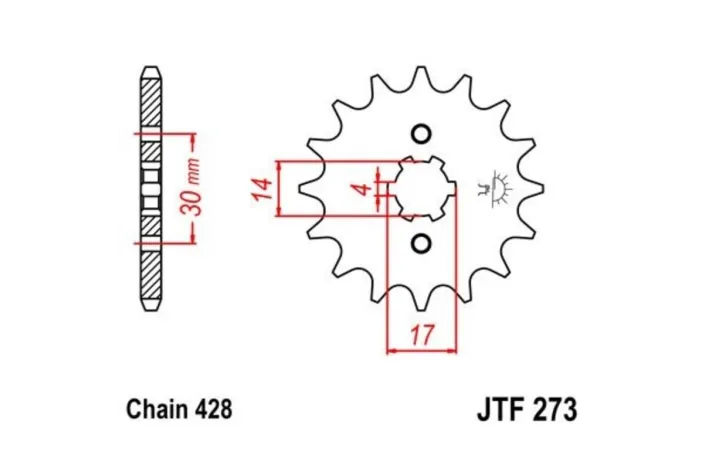 Pignon JT SPROCKETS acier standard 273 - 428