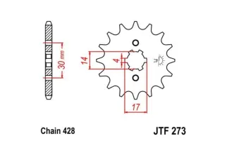 Pignon JT SPROCKETS acier standard 273 - 428