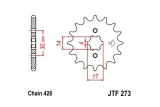 Pignon JT SPROCKETS acier standard 273 - 428