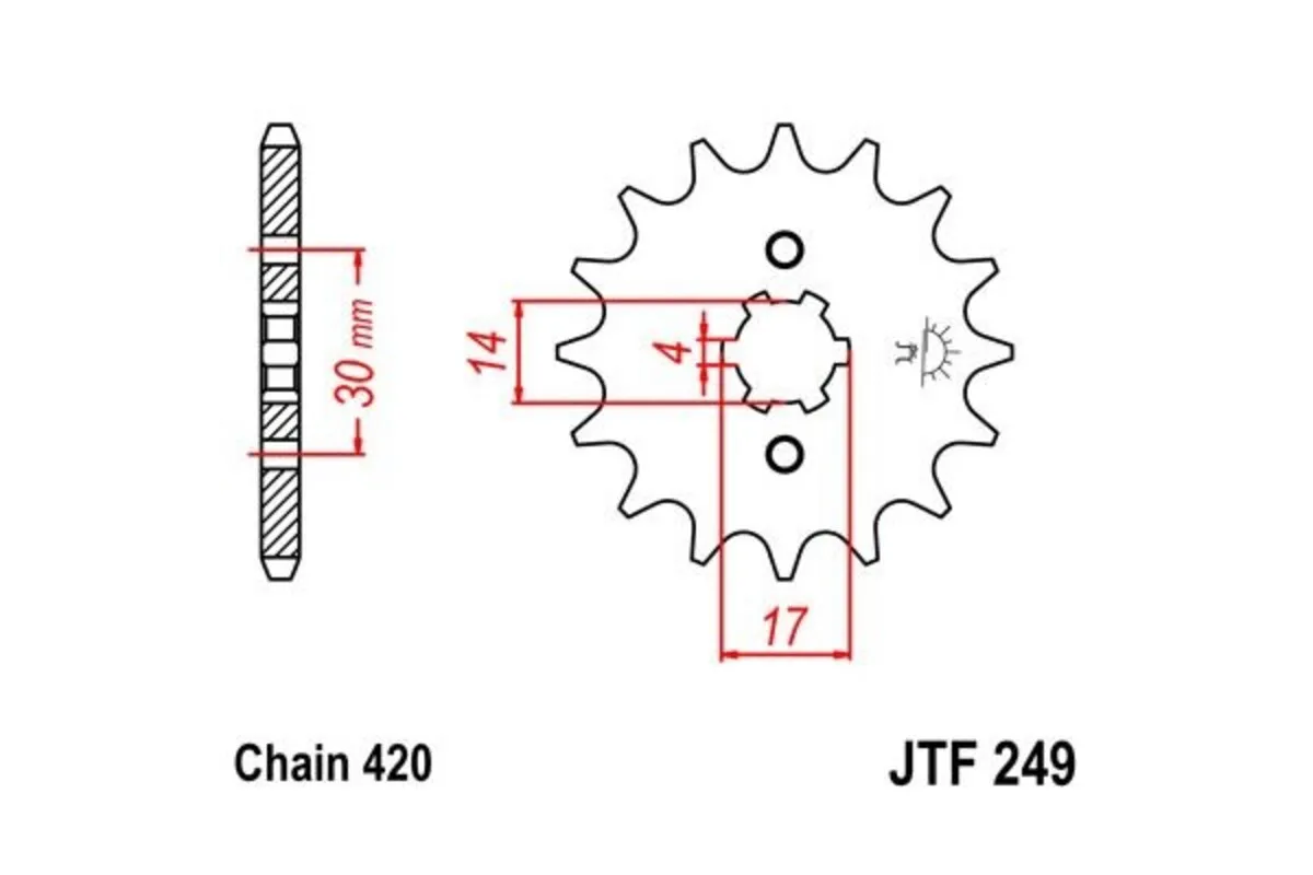 Pignon JT SPROCKETS acier standard 249 - 420