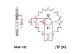 Pignon JT SPROCKETS acier standard 249 - 420